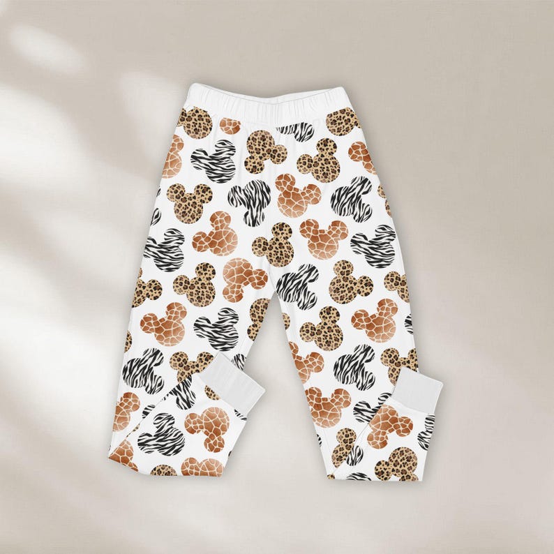 Mickey Print Shirt & Pants PJs, Disney Safari Matching Pajamas, Mickey Jungle Pyjama Set, Family Sleepwear, Gift for Mickey Fan