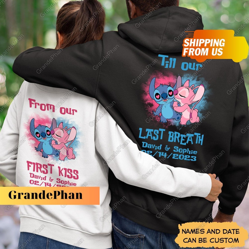 Stitch Couple Hoodies, Stitch Hoodie Women, Custom Name Stitch Couple Tshirt, Disneyland Hoodie, Disney Stitch Sweatshirt, Gift For Mom New Fashion