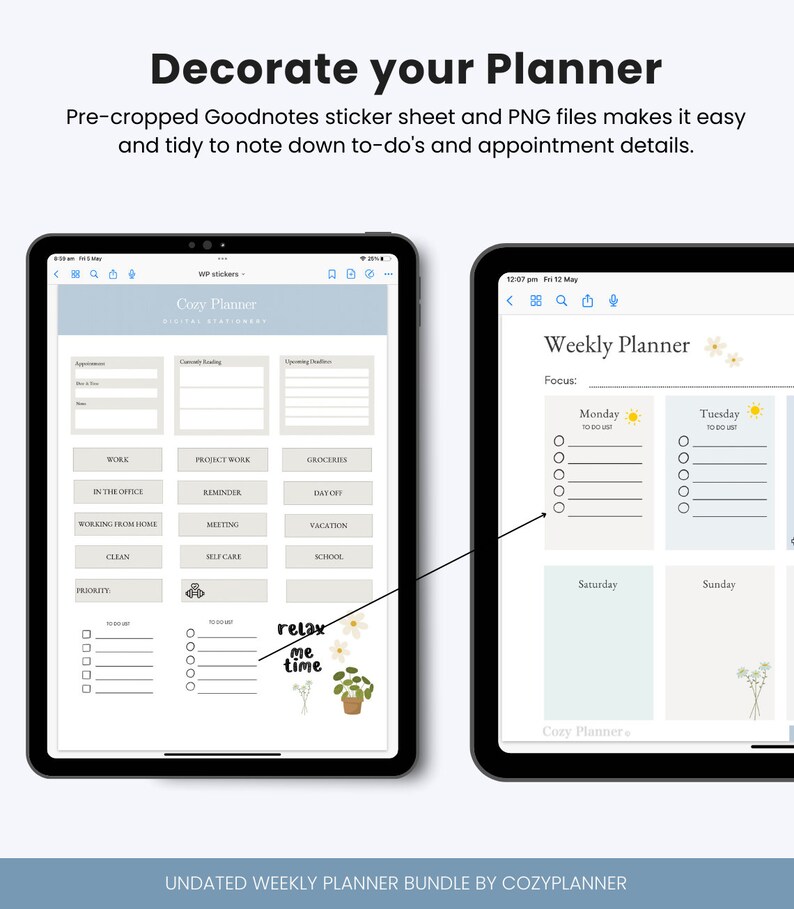 Weekly Schedule Planner Template for Goodnotes and Ipads, Includes A4 ...