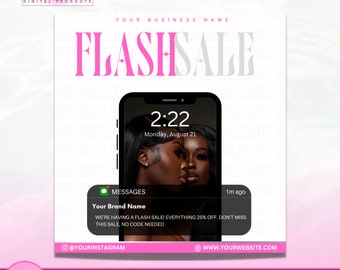 DIY Flash Sale Flyer| Entrepreneur Flash Sale Business Flyer For Lash Tech Nail Tech Clothing Hairstylist Mua Beauty Flyer| Canva Editable