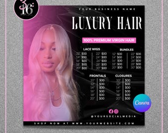DIY Hair Bundles Price List Flyer| Hairstylist, Wholesale Hair Bundles, Hairstylist, Lace Wig, Frontal, Closure Price List Flyer
