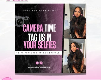 DIY Selfie Tag Flyer| Selfie Flyer Tag Us In Your Selfie| Lash Flyer Makeup Flyer Beauty Flyer Hairstylist Flyer| Instagram Post Template