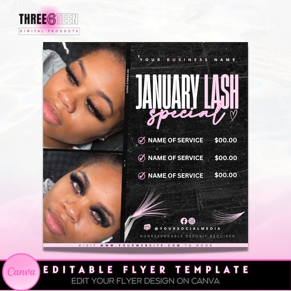 DIY Lash Specials Flyer| Monthly Lash Tech Lash Sale Flyer Lash Deals Lash Flyer Hairstylist Nail Tech Mua| Lash Flyer Appointment Specials