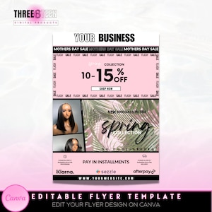 DIY E-Mail Newsletter Vorlage | Muttertag Frühlings-Blitz-Verkaufs-E-Mail-Kampagne| Perücke Kosmetik Kleidung Boutique Lip Gloss Wimpern Schmuck Haar