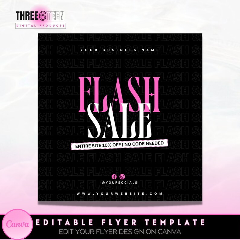 DIY Flash Sale Flyer Flash Sale Flyer For Business Lash Tech Boutique Entrepreneur Clothing Business Nail Tech Beauty Flyer Canva Flyer image 1