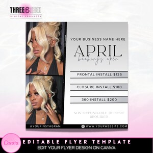 April Bookings Open Flyer: DIY Canva Social Media Template (Digital Download)