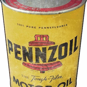 Pennzoil Motor Oil 1960 Logo Quart Can Shaped 18&quot; Heavy Duty USA Made Metal Adv Sign