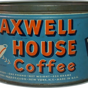 Maxwell House Coffee Can Shaped 19&quot; Heavy Duty USA Made Metal Advertising Sign