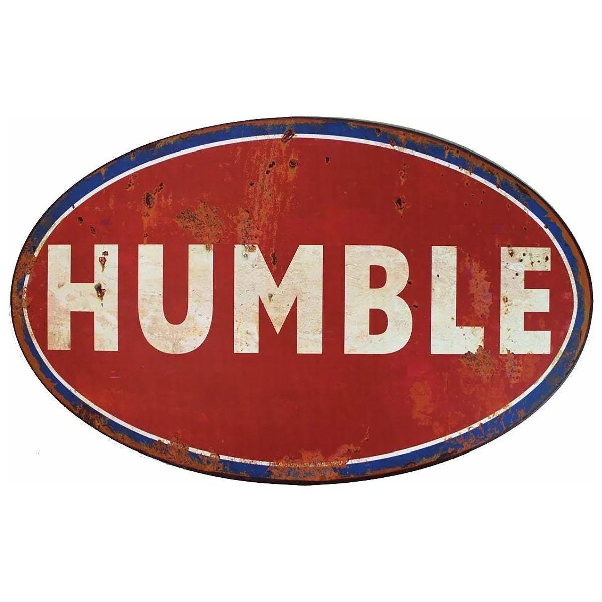 Humble Gasoline Motor Oil 16" Heavy Duty USA Made Metal Gas Advertising Sign