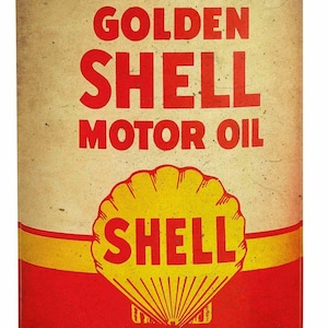 Golden Shell Motor Oil Clam Shell Logo 24&quot; Heavy Duty USA Made Metal Gas Station Advertising Sign