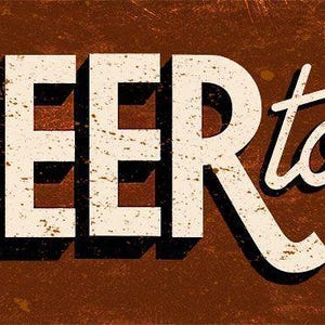 Cold Beer To Go Brown White Black 16&quot; Heavy Duty USA Made Metal Advertising Sign