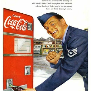 Coca Cola Air Force Man Coke Machine 16&quot; Heavy Duty USA Made Metal Advertising Sign