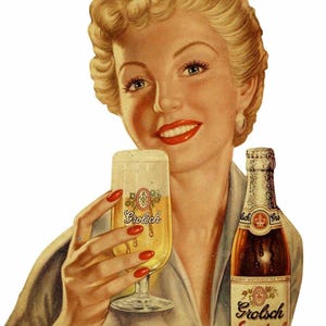Grolsch Speciaal Beer Blonde Lady 23&quot; Heavy Duty USA Made Metal Breweriana Bar Ware Advertising Sign