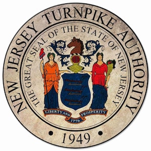 New Jersey Turnpike Authority 14&quot; Round Heavy Duty USA Made Metal Advertising Transportation Sign