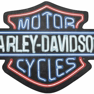 Harley Davidson Shield Logo Neon Look 18&quot; Heavy Duty USA Made Metal Advertising Sign