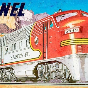 Santa Fe Railroad Lionel Toy Train 14&quot; Heavy Duty USA Made Metal RR Advertising Sign