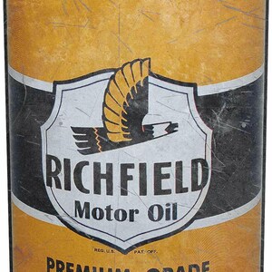 Richfield Motor Oil Premium Grade 18&quot; Heavy Duty USA Made Metal Advertising Sign
