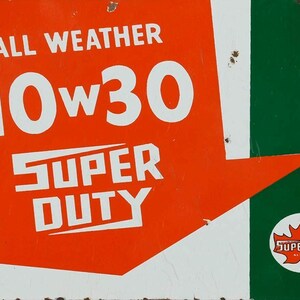 All Weather 10W30 Supertest Motor Oil 16&quot; Heavy Duty USA Made Metal Adv Sign
