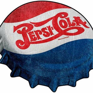 Pepsi Cola Bottle Cap Double Dot Logo 15&quot; Heavy Duty USA Made Metal Advertising Sign