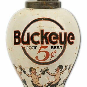 Buckeye Root Beer Faun 15&quot; Heavy Duty USA Made Metal Soda Pop Advertising Sign