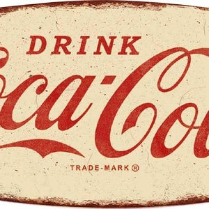 Coca Cola Arciform Fishtail Double Sided 20&quot; Heavy Duty USA Metal Coke General Store Advertising Sign