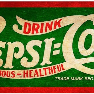 Drink Pepsi Cola Delicious Healthful 20&quot; Heavy Duty USA Made Metal Soda Pop Advertising Sign