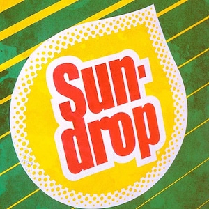 1980s Vintage Style Logo Sundrop Soda Pop 18&quot; Heavy Duty USA Made Metal General Store Advertising Sign