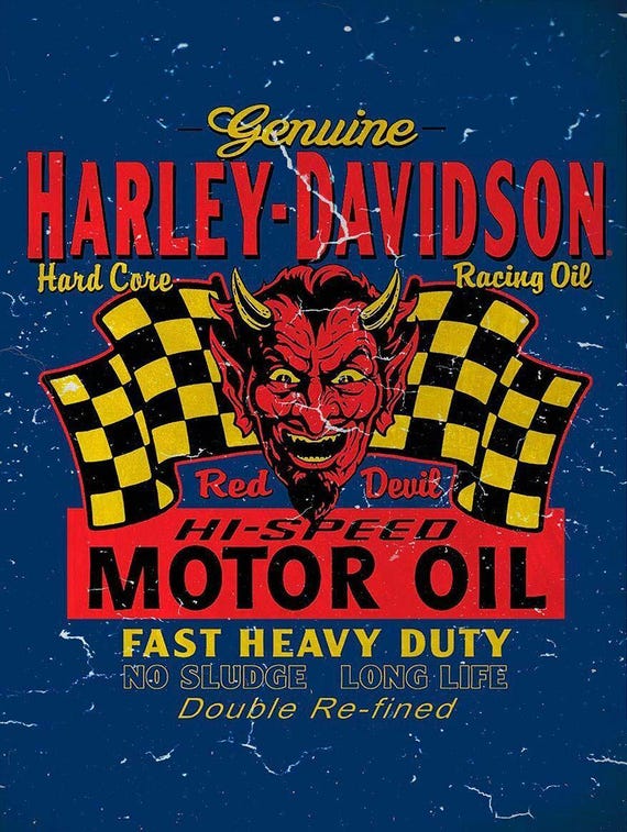 Harley Davidson Red Devil Motor Oil 16