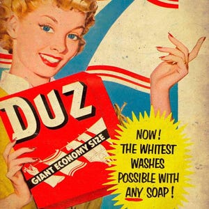 Duz Giant Economy Size Laundry Soap 24&quot; Heavy Duty USA Made Metal General Store Advertising Sign