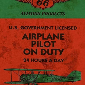 Phillips 66 Aviation Products Pilot on Duty 16" Heavy Duty USA Metal Advertising Sign