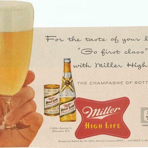 Miller High Life Champagne Beer 30&quot; Heavy Duty USA Made Metal Advertising Sign