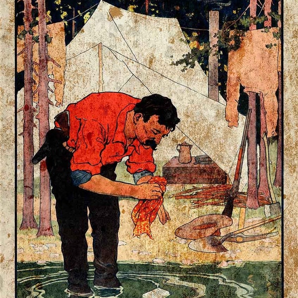 Ivory Soap It Floats Man Washes Hands in the Creek 18" Heavy Duty USA Made Metal Advertising Sign