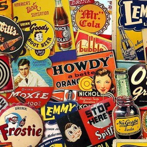Vintage Soda Pop Brands Collage 16" Heavy Duty USA Made Metal Drink Advertising Sign