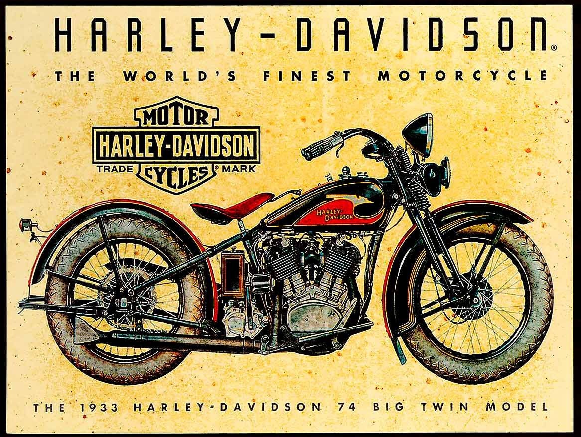 Harley Davidson Motorcycles 1933 Twin 16 Heavy Duty USA Made Metal 