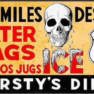 Route 66 Thirsty's Diner Ice Water 16" Heavy Duty USA Made Metal Advertising Sign