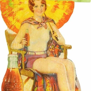 Coca Cola Girl Colorful Parasol 21&quot; Heavy Duty USA Metal Coke Advertising Sign