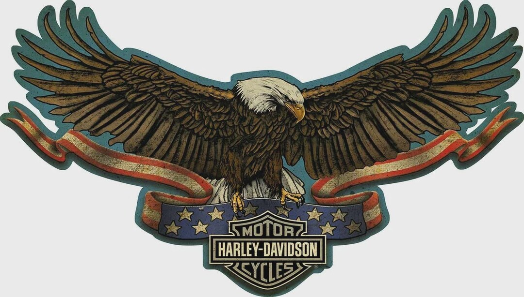 Harley Davidson American Bald Eagle 24" Heavy Duty USA Metal Cut Out ...