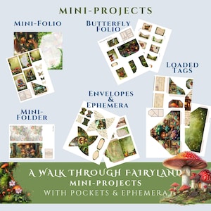 Fairyland Mini Project Kit | Scrapbooking | Loaded Tag, Mini Folder, Mini Folio, Butterfly Folio, Envelopes & Cute Fairy Ephemera | Crafting