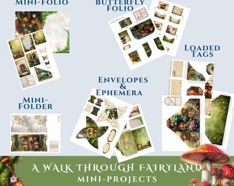 Miniprojektkit från Fairyland | Scrapbooking | Loaded Tag, Minimapp, Mini Folio, Fjärilsfolie, Kuvert och Söta Féer | Hantverk
