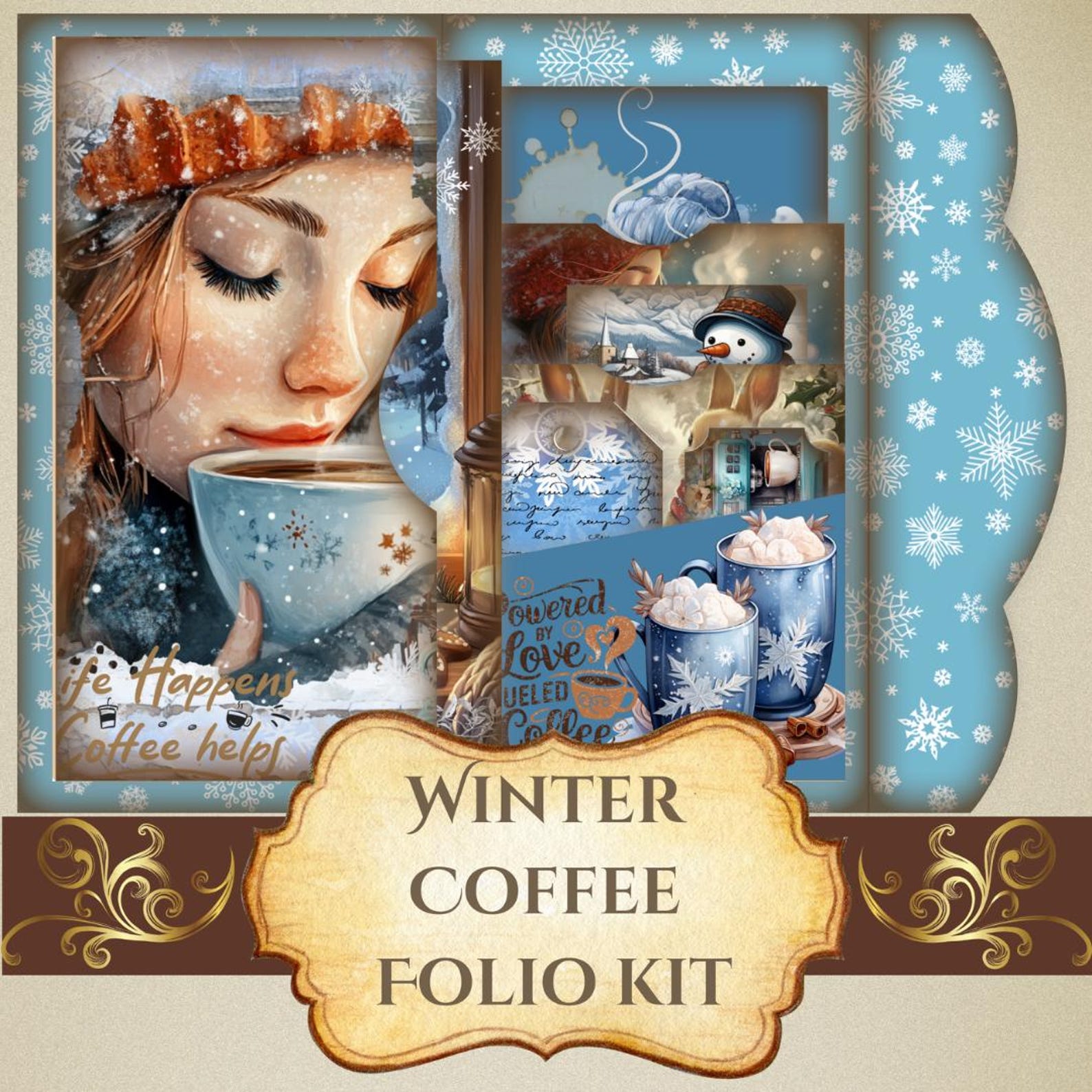 Folio Kit Bundle | Junk Journal Folio Kits | Christmas | Coffee Girl ...