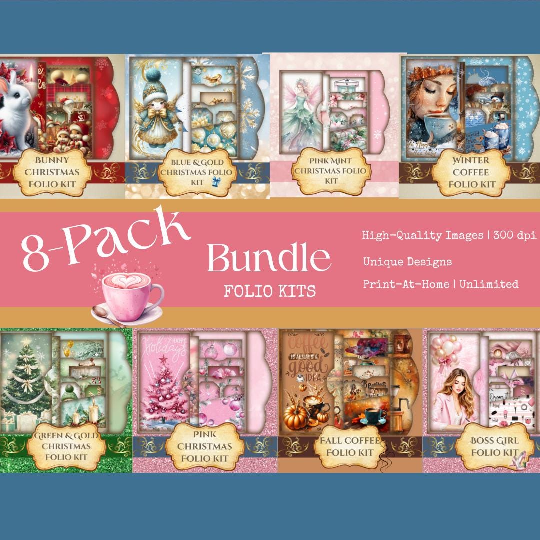 Folio Kit Bundle | Junk Journal Folio Kits | Christmas | Coffee Girl ...