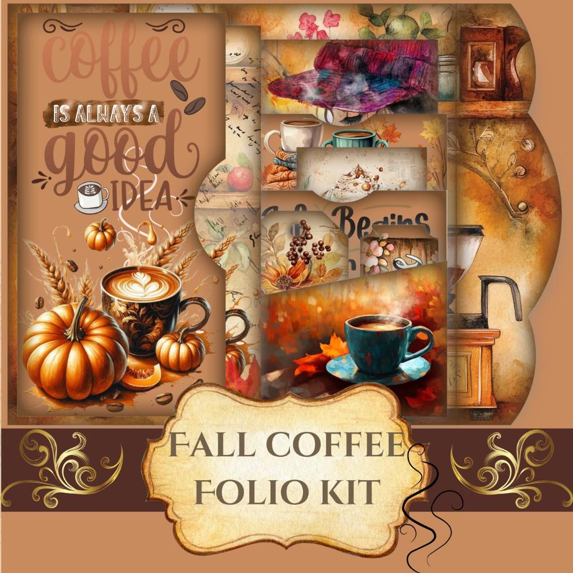 Folio Kit Bundle | Junk Journal Folio Kits | Christmas | Coffee Girl ...