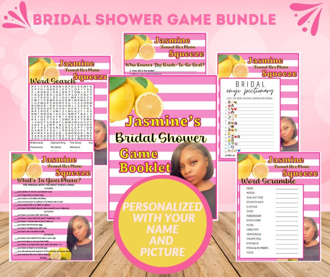Pink Lemonade Bridal Shower Game Booklet Etsy