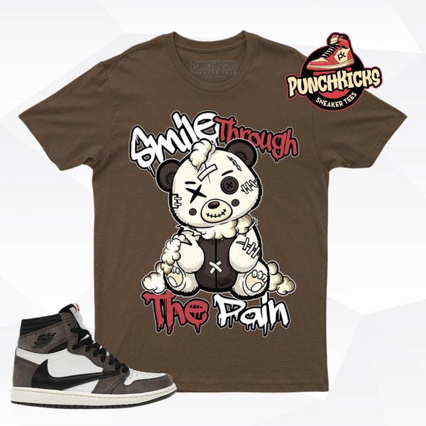 Jordan 1  Sneaker Shirt to match Smile Through The Pain - PunchKicks Gift For Him, Gift For Her, Gift For Sneakerhead