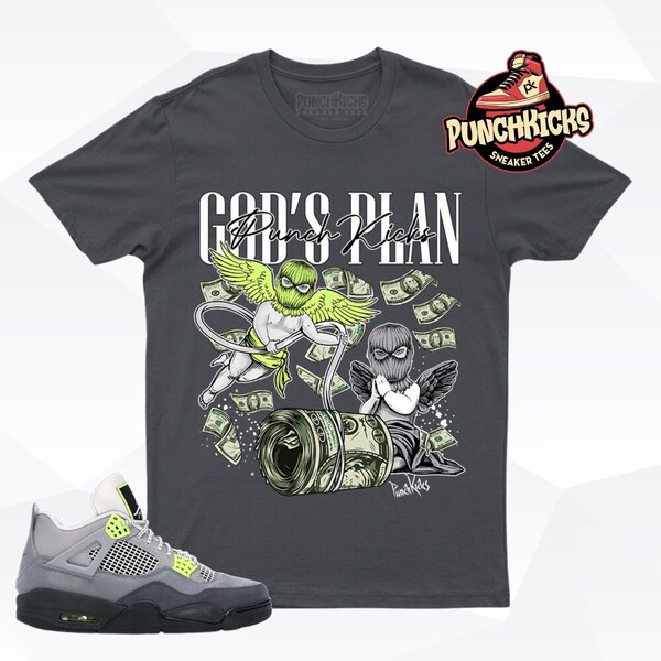 Jordan 4 SE 95 Neon Sneaker Shirt assortie au plan de Dieu - Cadeau PunchKicks pour lui, cadeau pour elle, cadeau pour Sneakerhead