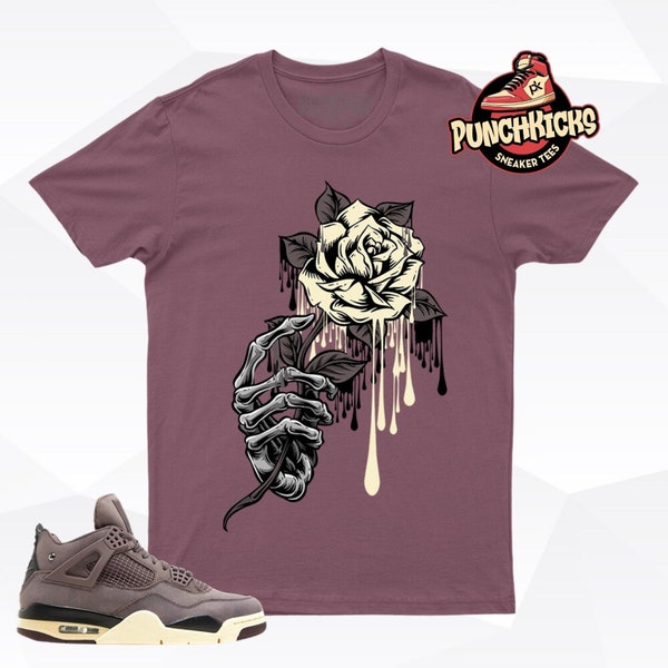 Jordan 4 A Ma Maniere Sneaker Shirt to match Rose With Skull Hand - PunchKicks Gift For Him, Gift For Her, Gift For Sneakerhead