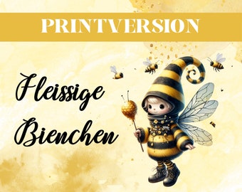 SPARBUCH | SPARCHALLENGE Fleissiges Bienchen | passend für A6 Binder | Umschlagmethode | Bienen | Rubbelchallenge | Tombola Challenge