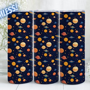 Planets Sublimation Seamless Design For 20oz Straight & Tapered Skinny Tumblers, PNG File, Instant Digital Download