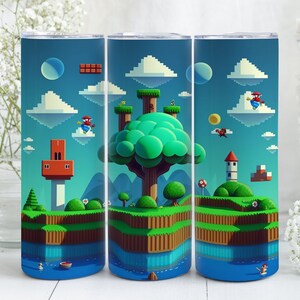 Video Gamer Scene Sublimation Tumbler Wrap, PNG File, Instant Digital Download, For 20 oz Straight and Tapered Skinny Tumblers