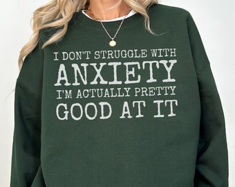Anxiety Sweatshirt Funny Anxiety Shirt Mental Health Sweatshirt Introvert Sweatshirt Sarcastic Sweatshirt Funny Crewneck Gift Overstimulated